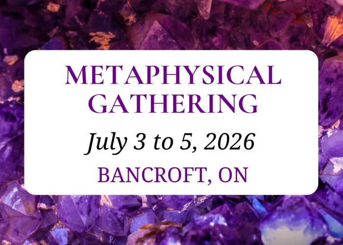 Purple gems in background, event details in white square in foreground